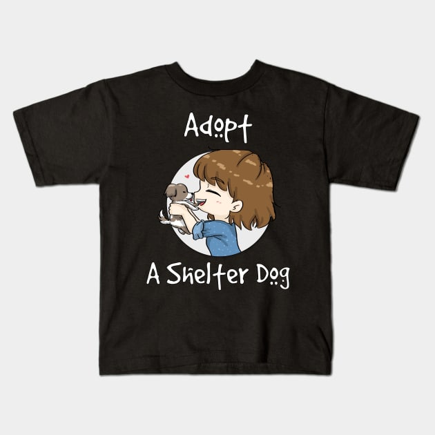 Adopt A Shelter Dog Kids T-Shirt by WordvineMedia